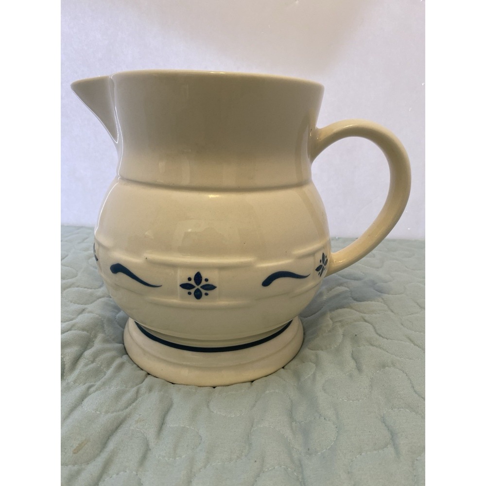 Vintage 1991 Large Longaberger Pitcher. Woven Traditions. Blue Classic Heavy